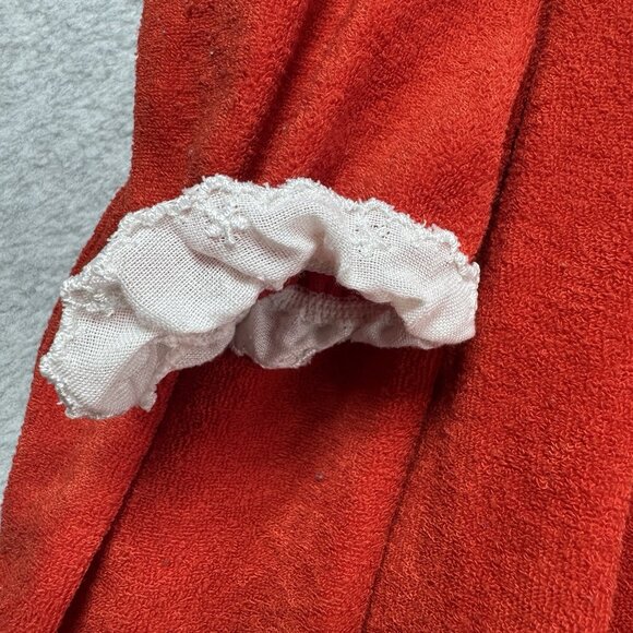 VTG Rare 70s 80s Carter’s Baby 3m Christmas Lace Rose Red Romper One-Piece Terry - Picture 7 of 9